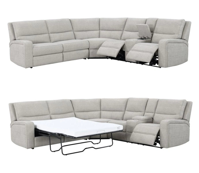 Emerald Home Medford 3pc Sectional Sofa Sleeper in Tan