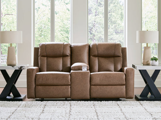 Mackmenville Reclining Loveseat with Console - Javi's Furniture & Mattress (Woodburn, OR)
