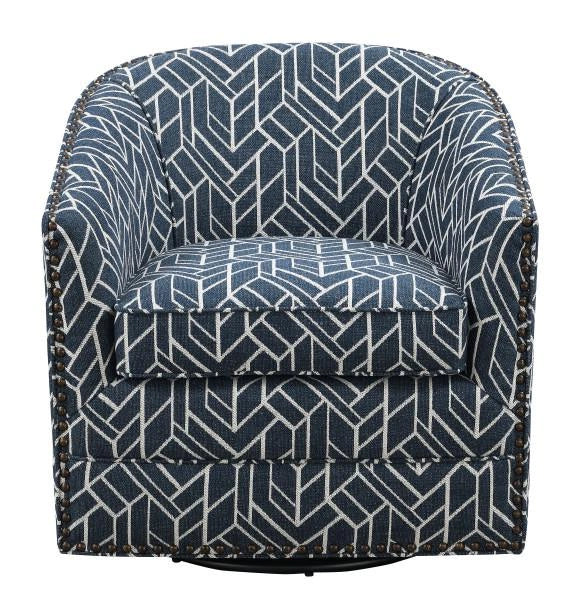 Emerald Home Furnishings Trilogy Swivel Chair in Navy