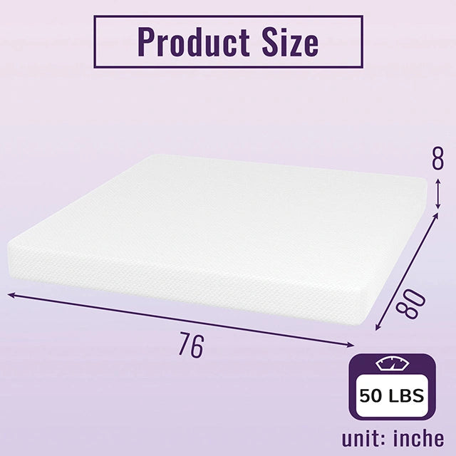 Nasturtium 8" E.King Bamboo Charcoal Infused Memory Foam