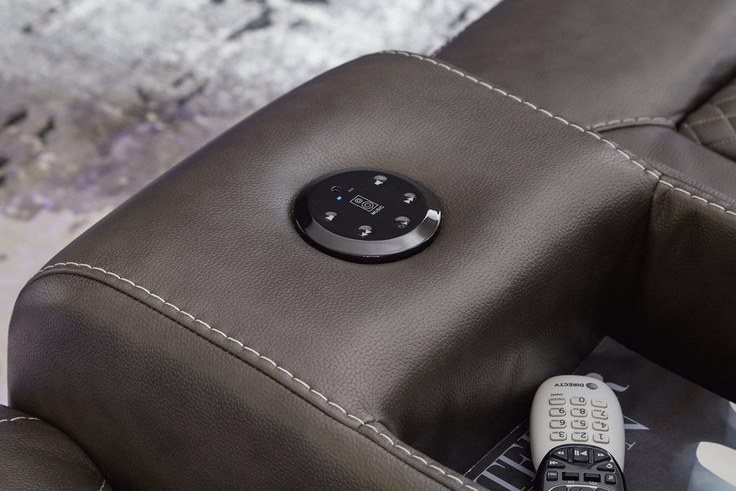 Fyne-Dyme Power Reclining Loveseat with Console - Javi's Furniture & Mattress (Woodburn, OR)