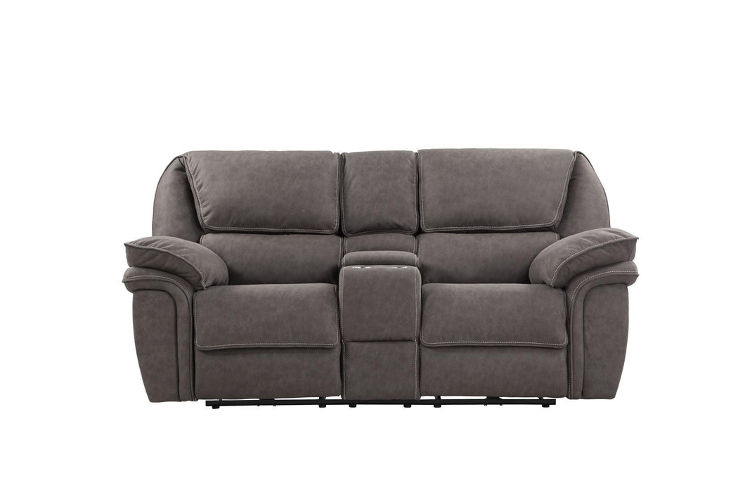 Emerald Home Allyn Power Console Loveseat in Gray