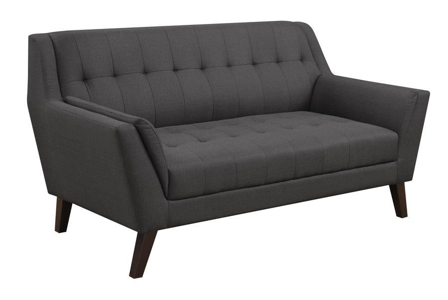 Emerald Home Furnishings Binetti Loveseat in Charcoal