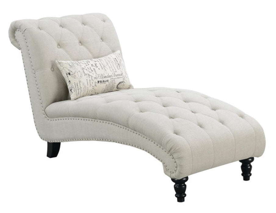 Emerald Home Hutton II Chaise w/ 1 Kidney Pillow in Beige