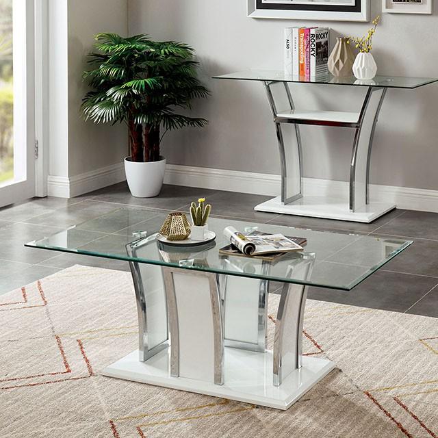 Staten Glossy White/Chrome Coffee Table