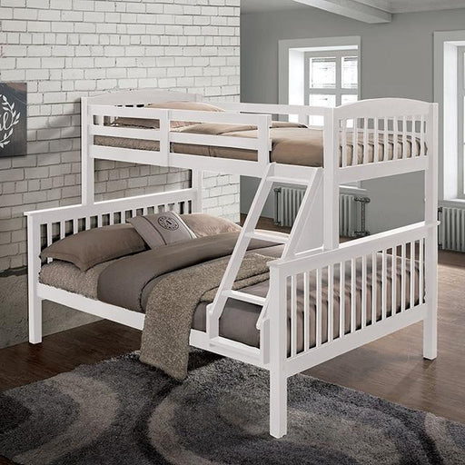Brookings Twin/Full Bunk Bed White, Brown & Black - Javi's Furniture & Mattress (Woodburn, OR)