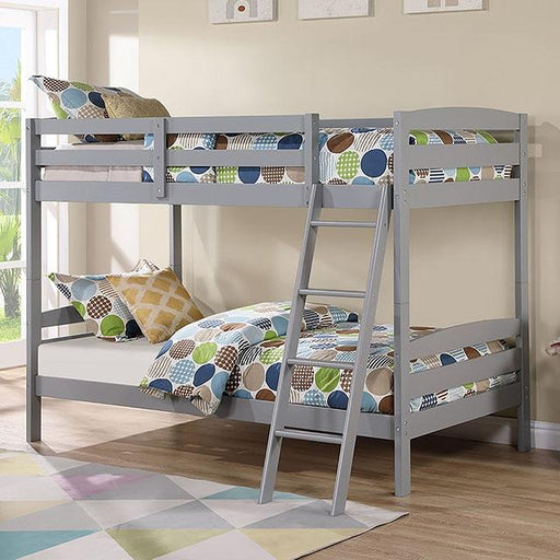 Candice Twin/Twin Bunk Bed White & Gray - Javi's Furniture & Mattress (Woodburn, OR)